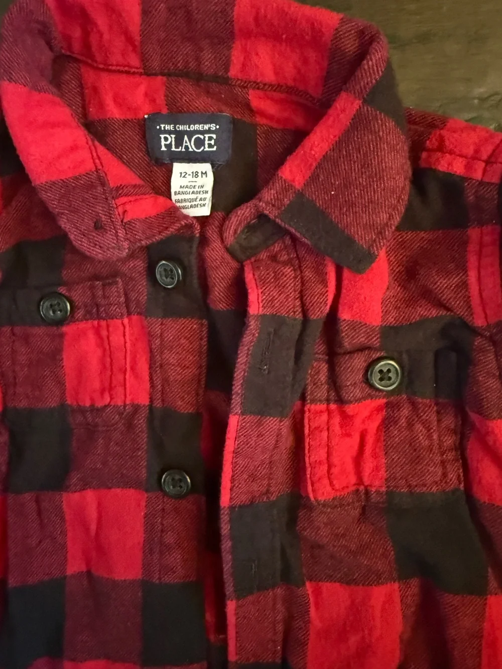 The Children's Place Red & Black Plaid Button-Front Toddler Shirt